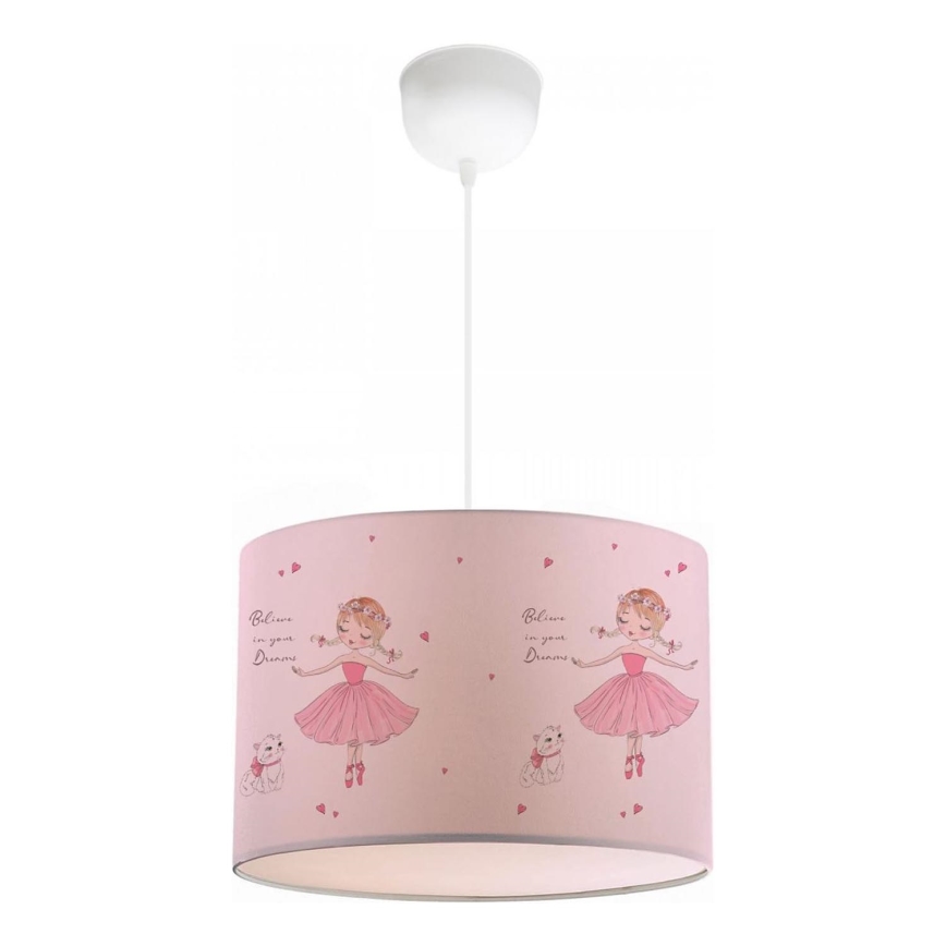 Dětský lustr CANDY 1xE27/40W/230V růžová