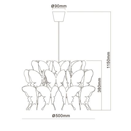 Dětský lustr FARFALLA 1xE27/60W/230V bílá