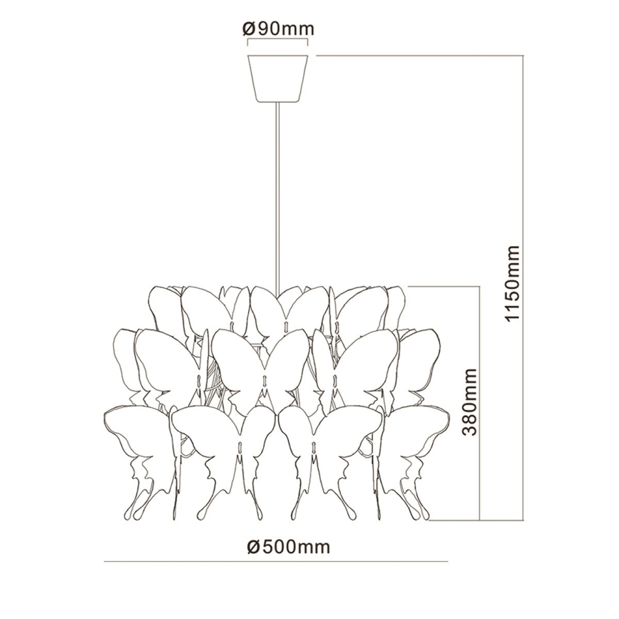 Dětský lustr FARFALLA 1xE27/60W/230V bílá