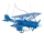 Dětský lustr Letadlo 3xE14/60W modrá