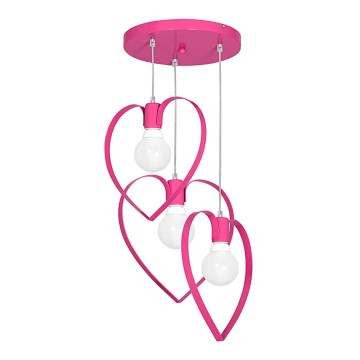 Dětský lustr LOVE 3xE27/60W/230V růžová Dětský lustr LOVE 3xE27/60W/230V růžová