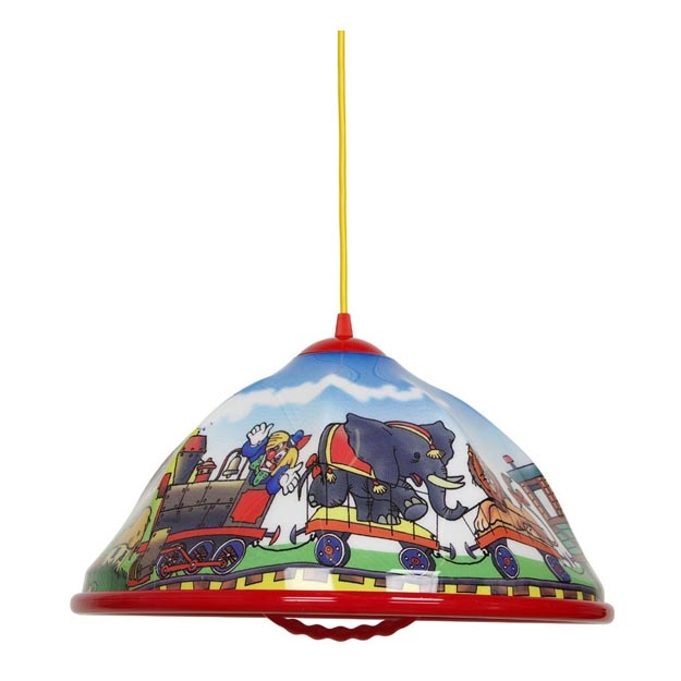 Dětský lustr na lanku AKRYL DZ 1xE27/15W cirkus/červená