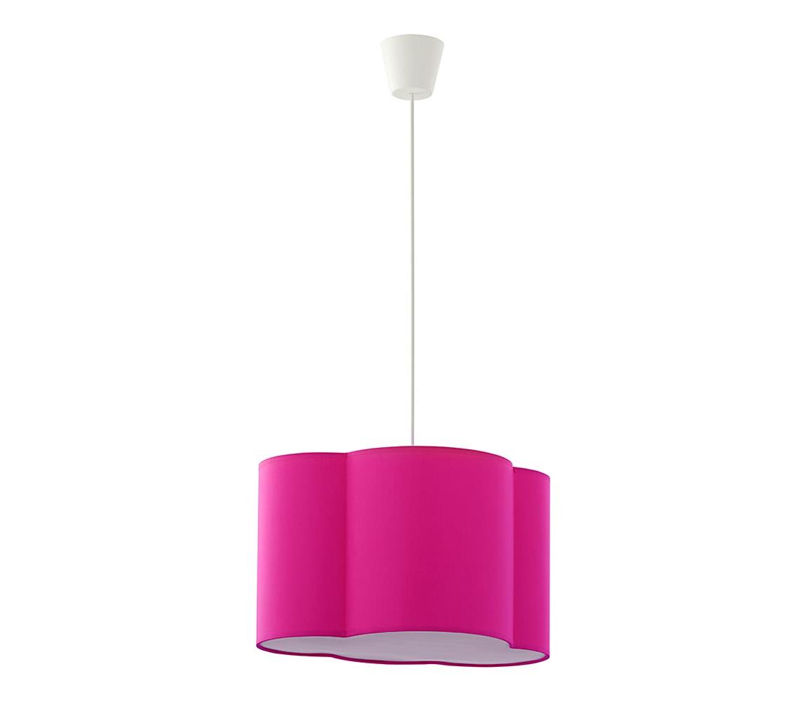 TK Lighting Dětský lustr na lanku CLOUD 1xE27/25W/230V růžová TK3361