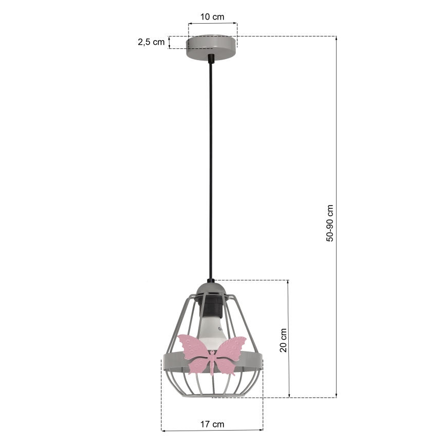 Dětský lustr na lanku KAGO 1xE27/60W/230V
