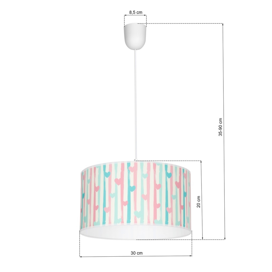 Dětský lustr na lanku LOVELY 1xE27/60W/230V