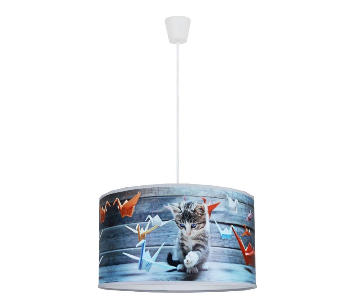 Duolla Dětský lustr na lanku SWEET CAT 1xE27/15W/230V DU8835