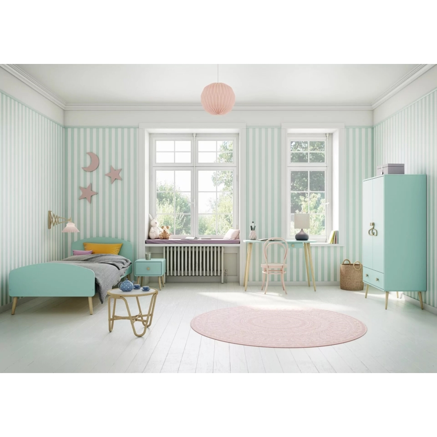 Dětský noční stolek GAIA 44,3x41,4 cm tyrkysová/dub