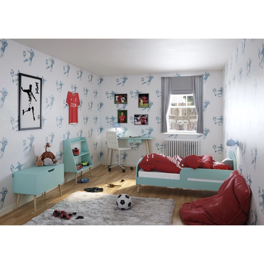 Dětský noční stolek GAIA 44,3x41,4 cm tyrkysová/dub