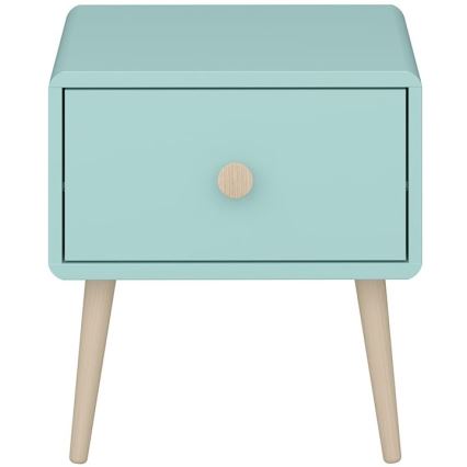 Dětský noční stolek GAIA 44,3x41,4 cm tyrkysová/dub