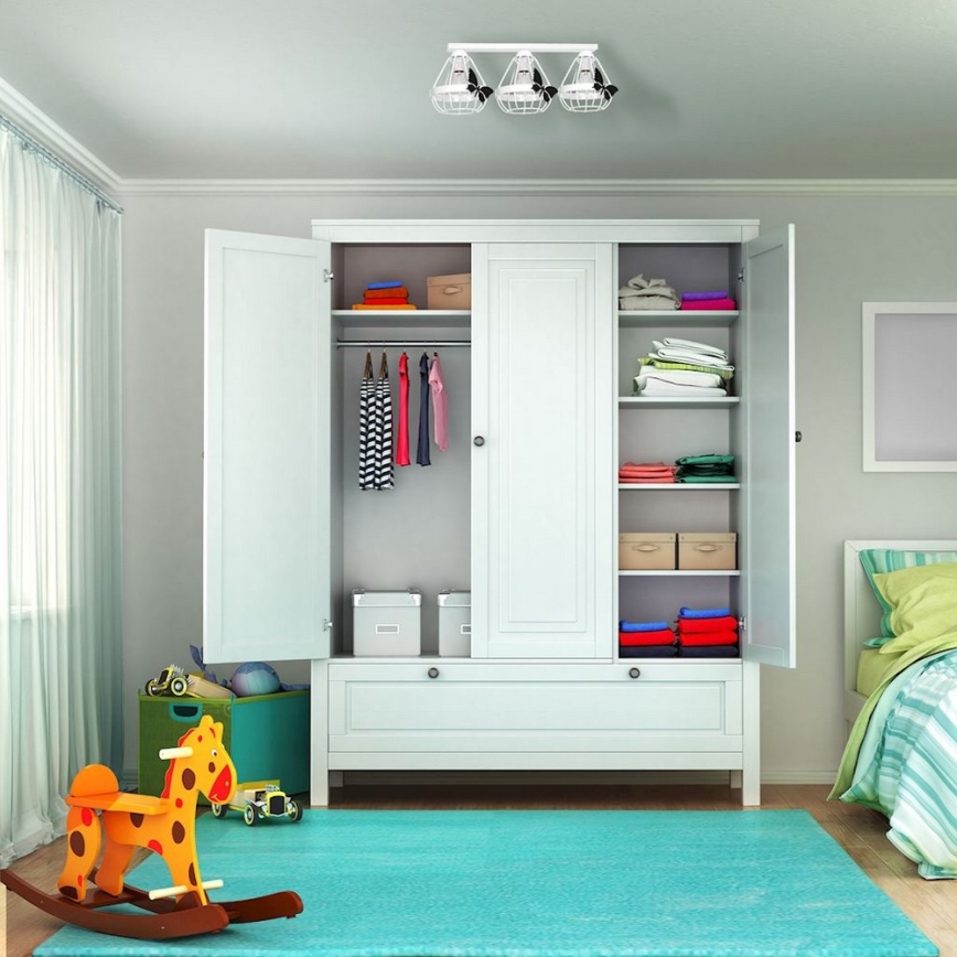Dětský přisazený lustr KAGO 3xE27/60W/230V bílá