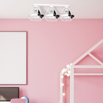 Dětský přisazený lustr KAGO 3xE27/60W/230V bílá