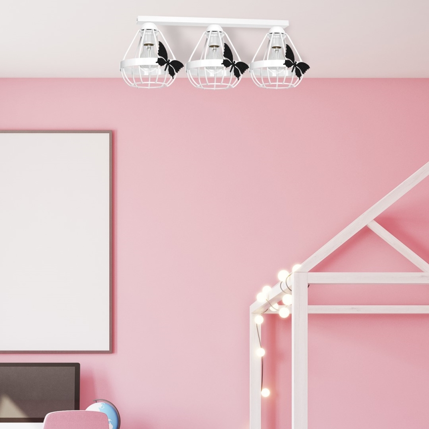 Dětský přisazený lustr KAGO 3xE27/60W/230V bílá