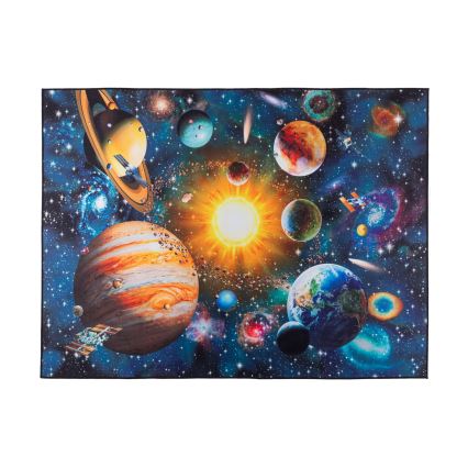 Dětský protiskluzový koberec PRINT 3D 120x160 cm planety/pestrobarevná