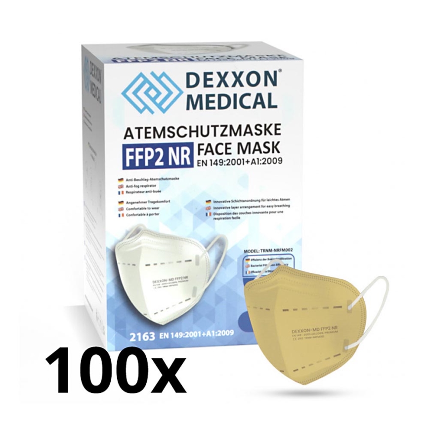 DEXXON MEDICAL Respirátor FFP2 NR béžový 100ks