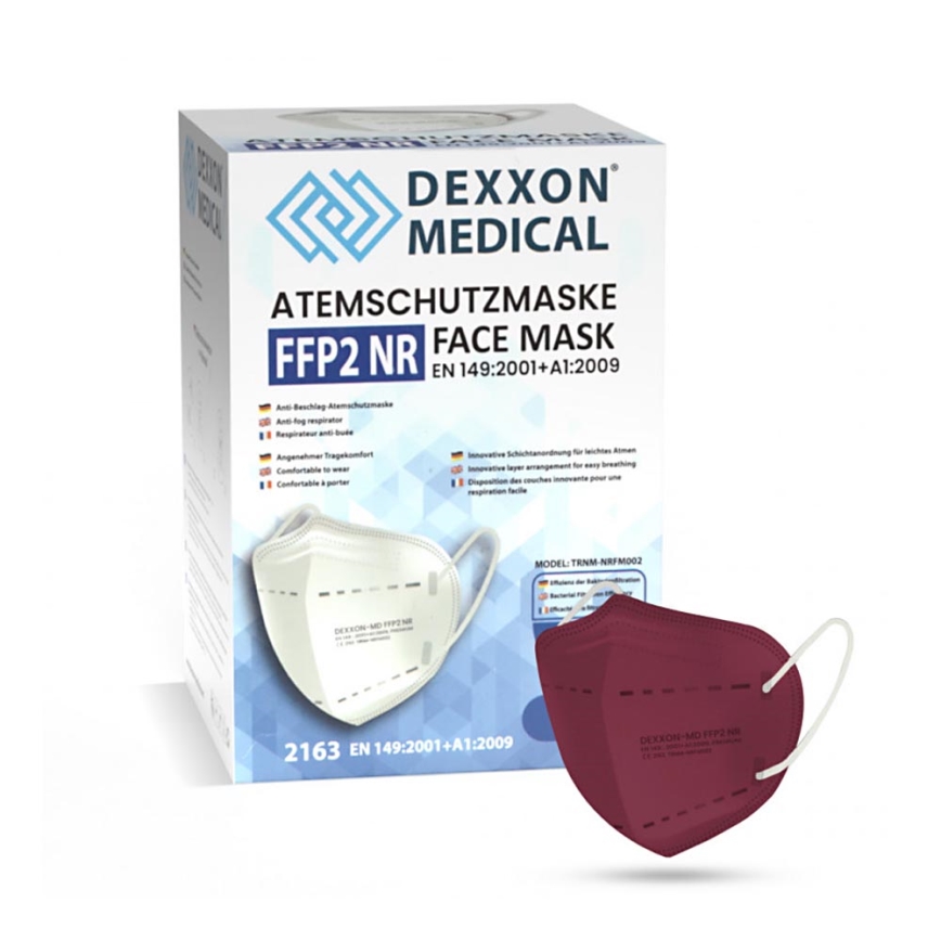 DEXXON MEDICAL Respirátor FFP2 NR vínový 1ks