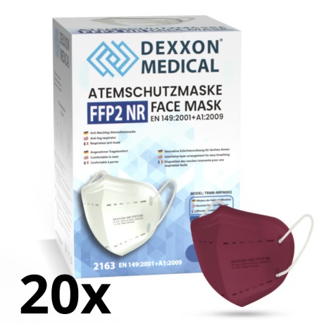 DEXXON MEDICAL Respirátor FFP2 NR vínový 20ks