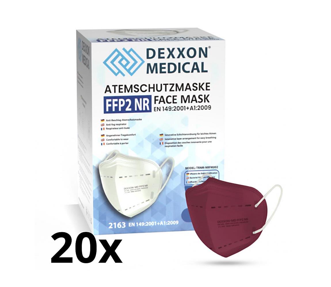 IMobily DEXXON MEDICAL Respirátor FFP2 NR vínový 20ks SL9949-20ks