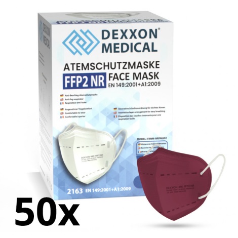 DEXXON MEDICAL Respirátor FFP2 NR vínový 50ks