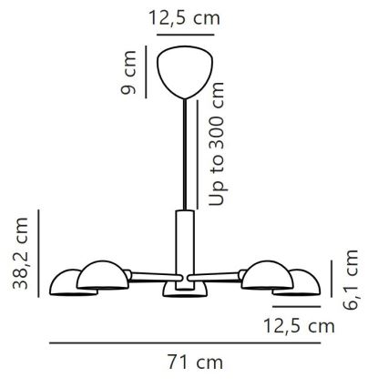 DFTP by Nordlux - Lustr na lanku NOMI 5xE14/8W/230V černá