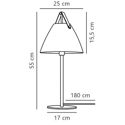 DFTP by Nordlux - Stolní lampa STRAP 1xE27/40W/230V černá