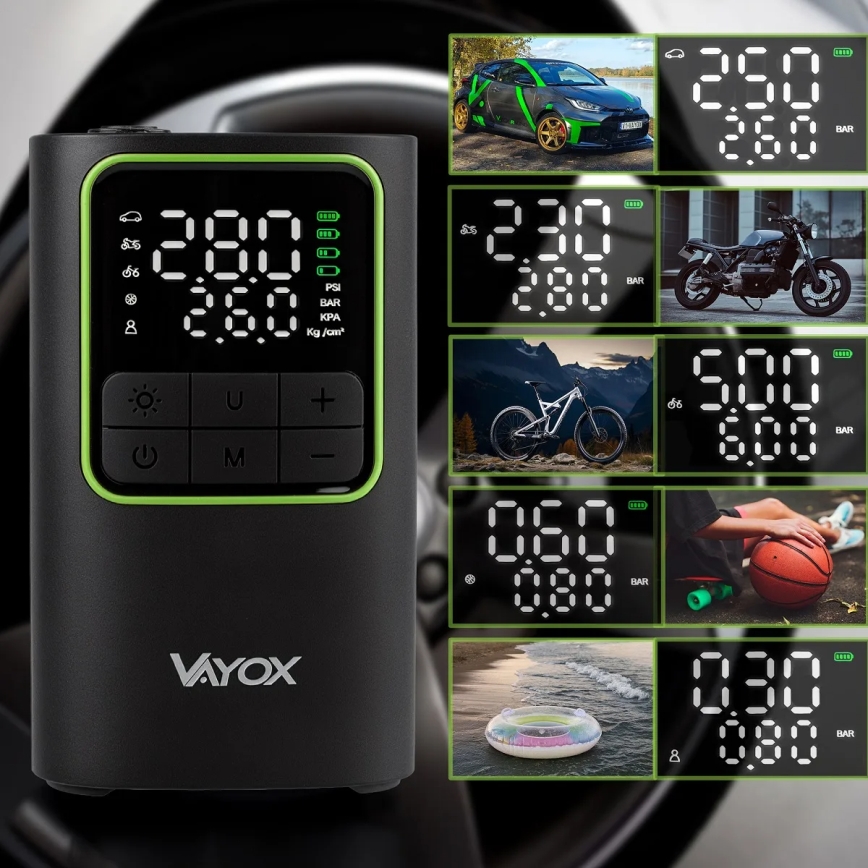 Digitální kapesní kompresor 5V 4000 mAh černá