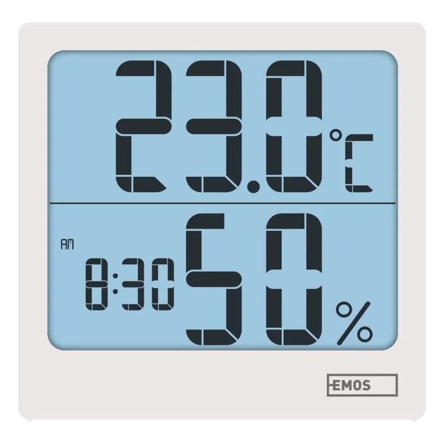 Digitální teploměr s vlhkoměrem 1xAA bílá