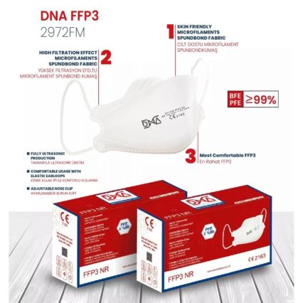 DNA respirátor FFP3 NR CE 2163 Medical 1ks