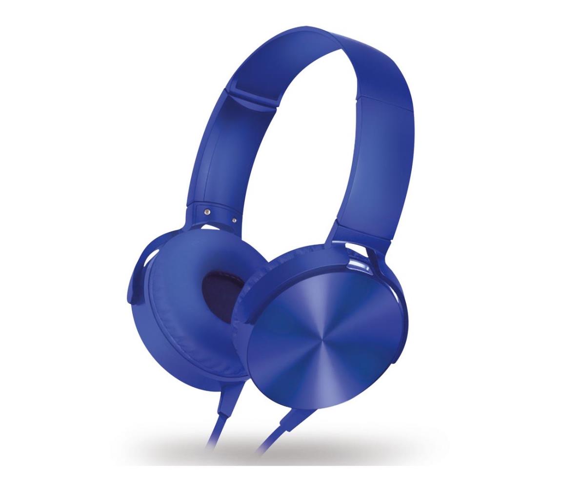 Platinet Drátová sluchátka s mikrofonem modrá PL0395