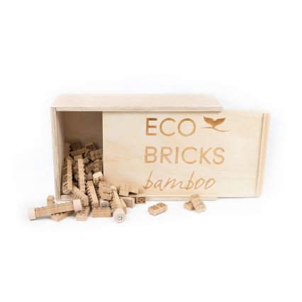 Dřevěná stavebnice ECO BRICKS 145 ks