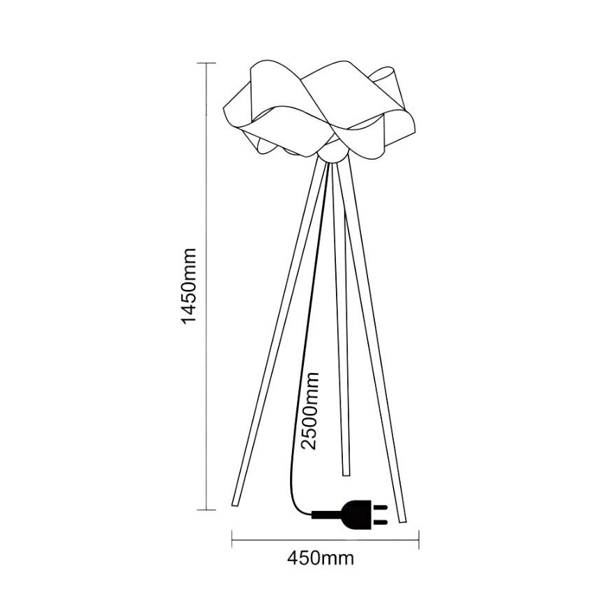 Dřevěná stojací lampa 1xE27/60W/230V masiv/dýha/jasan