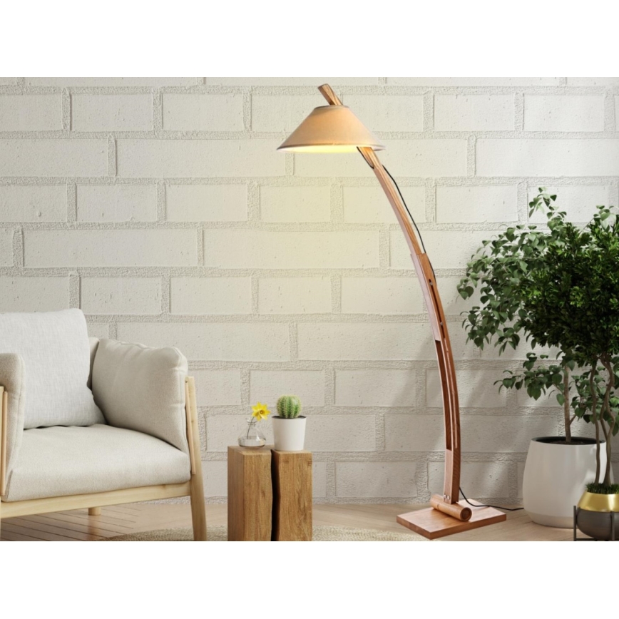 Dřevěná stojací lampa 1xE27/60W/230V masiv/jasan
