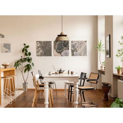 Dřevěný lustr na lanku 1xE27/60W/230V pr. 33 cm masiv/dub/ořech/kaučukovník