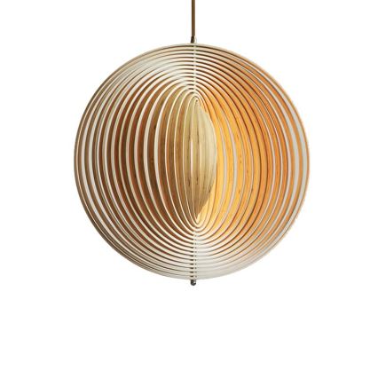 Dřevěný lustr na lanku 1xE27/60W/230V pr. 43,5 cm masiv/dýha/buk/kaučukovník