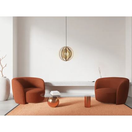 Dřevěný lustr na lanku 1xE27/60W/230V pr. 43,5 cm masiv/dýha/kaučukovník