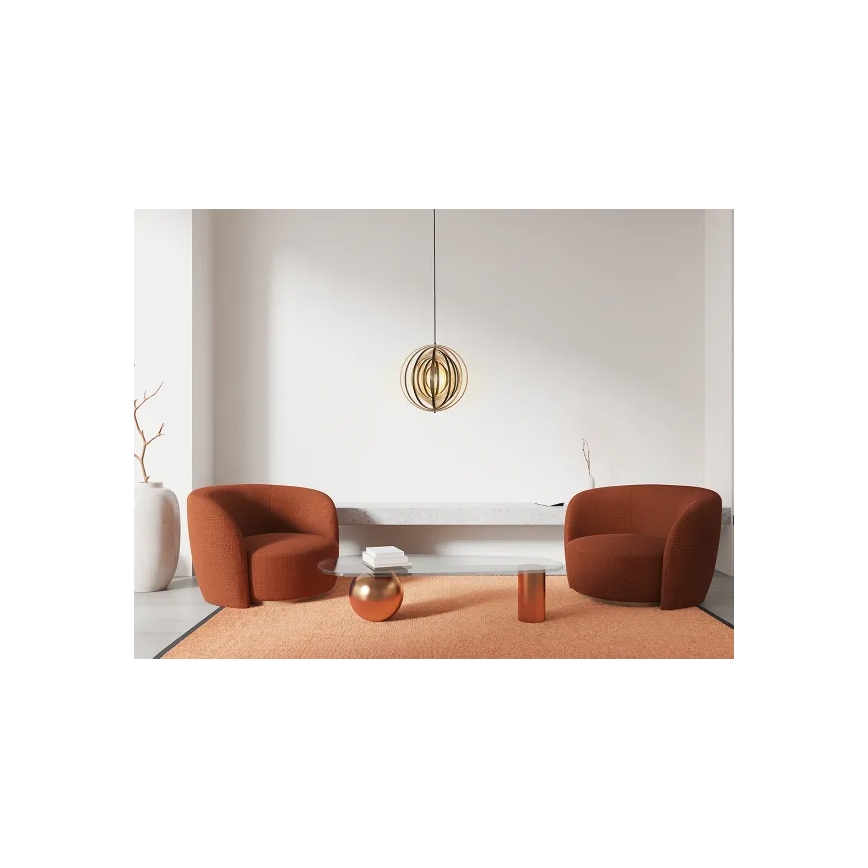 Dřevěný lustr na lanku 1xE27/60W/230V pr. 43,5 cm masiv/dýha/kaučukovník