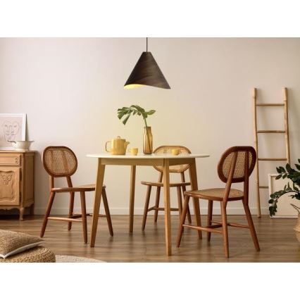 Dřevěný lustr na lanku 1xE27/60W/230V pr. 45 cm masiv/ořech/kaučukovník