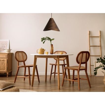 Dřevěný lustr na lanku 1xE27/60W/230V pr. 45 cm masiv/ořech/kaučukovník