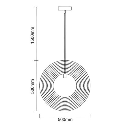 Dřevěný lustr na lanku 1xE27/60W/230V pr. 50 cm masiv/dýha/kaučukovník