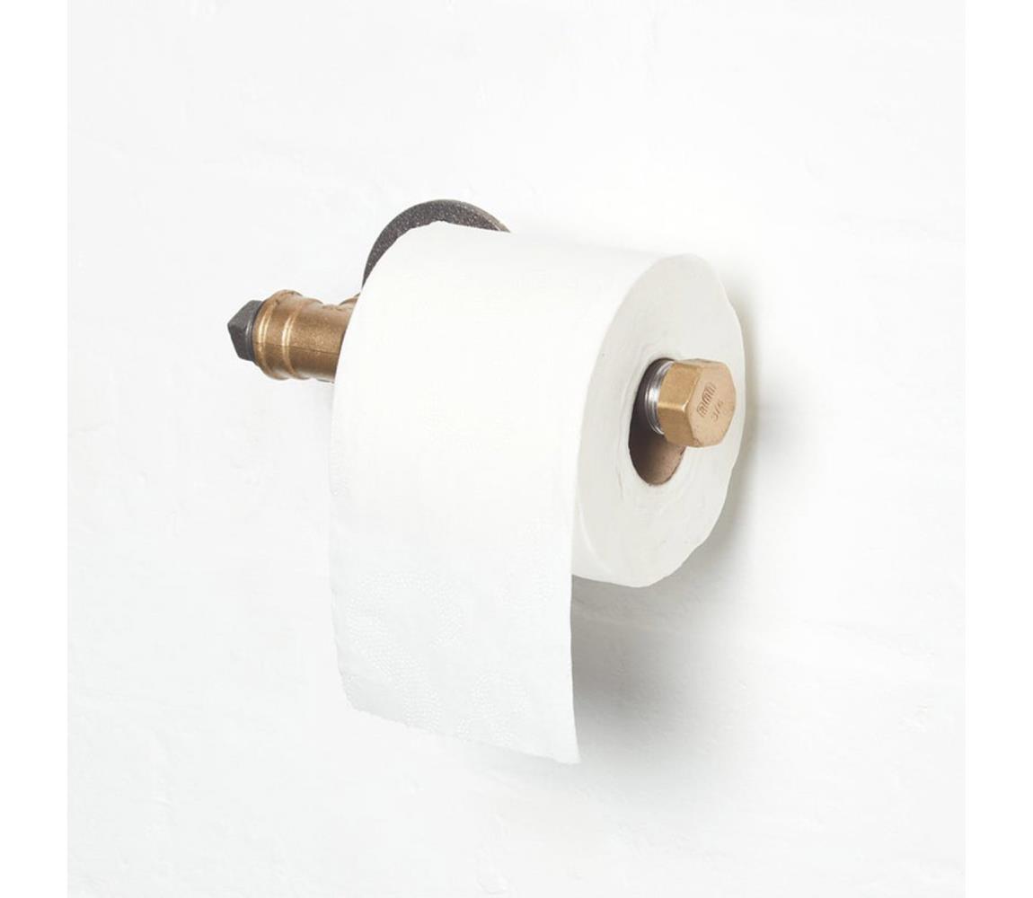  Držák toaletního papíru BORURAF 8x22 cm černá/zlatá 