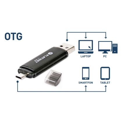 Dual Flash Disk USB + MicroUSB 32GB černá