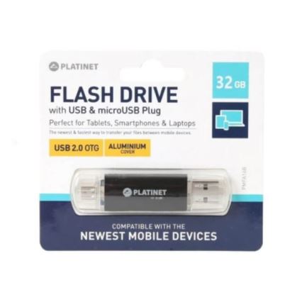 Dual Flash Disk USB + MicroUSB 32GB černá