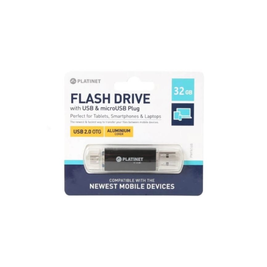 Dual Flash Disk USB + MicroUSB 32GB černá