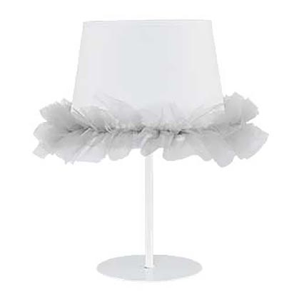 Duolla - Dětská stolní lampa BALLET 1xE14/40W/230V pr. 20 cm bílá/šedá