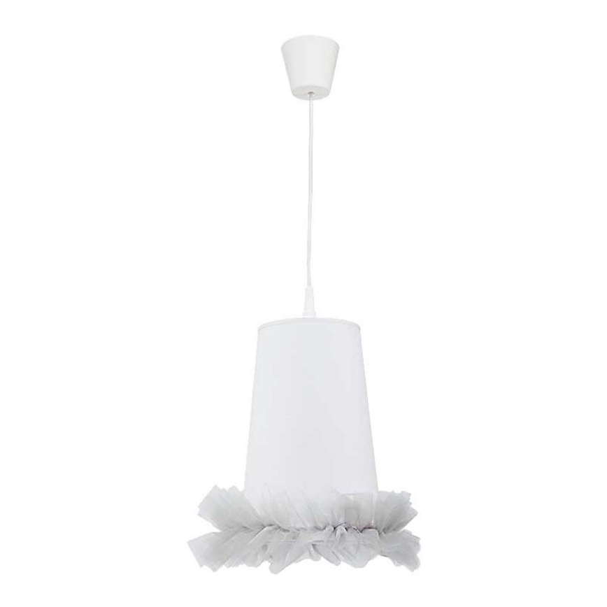 Duolla - Dětský lustr na lanku BALLET 1xE27/40W/230V pr. 21 cm bílá/šedá