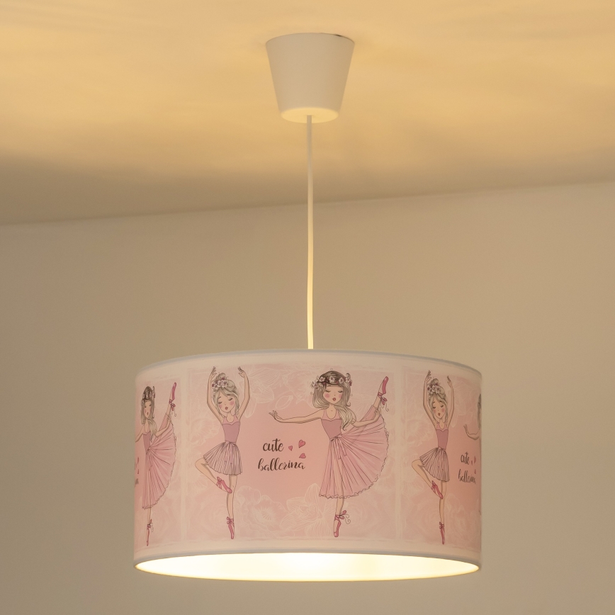 Duolla - Dětský lustr na lanku PRINT M 1xE27/40W/230V pr. 35 cm baletky