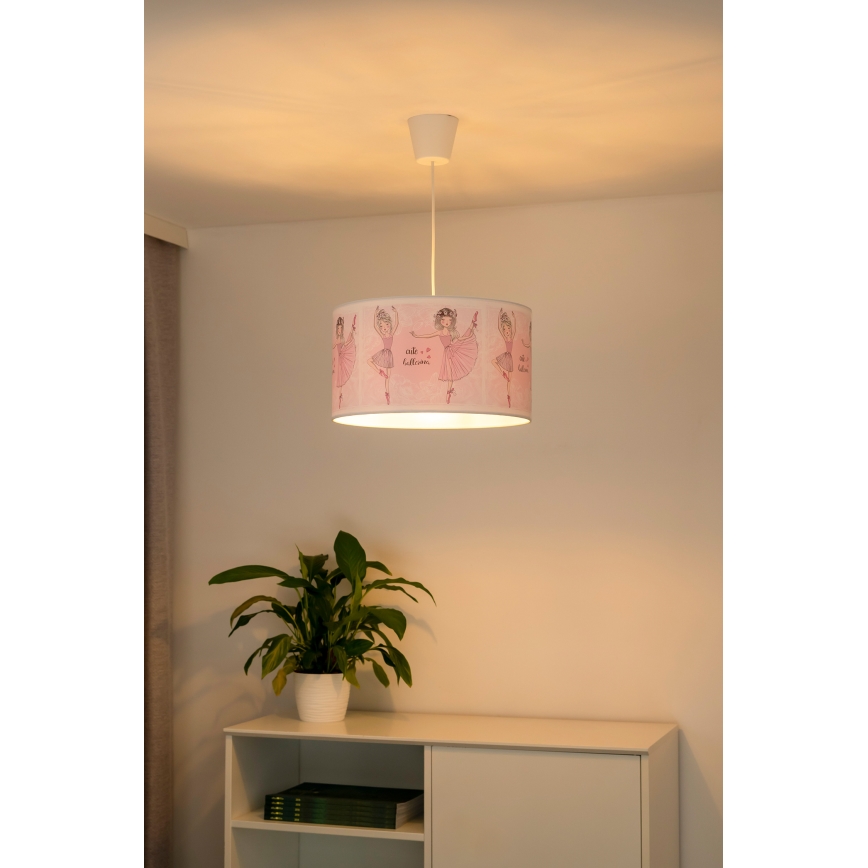 Duolla - Dětský lustr na lanku PRINT M 1xE27/40W/230V pr. 35 cm baletky