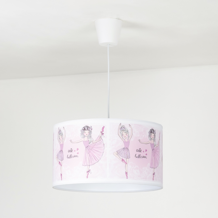 Duolla - Dětský lustr na lanku PRINT M 1xE27/40W/230V pr. 35 cm baletky