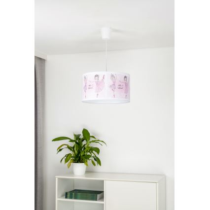Duolla - Dětský lustr na lanku PRINT M 1xE27/40W/230V pr. 35 cm baletky