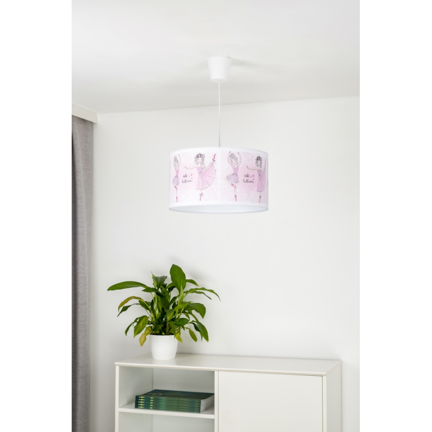 Duolla - Dětský lustr na lanku PRINT M 1xE27/40W/230V pr. 35 cm baletky