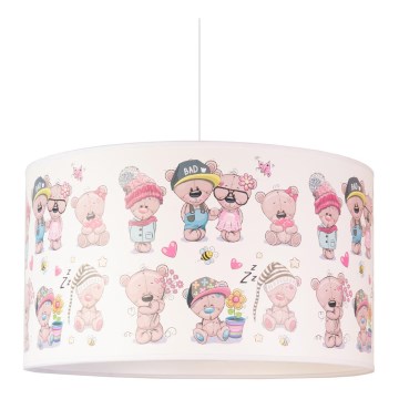 Duolla - Dětský lustr na lanku PRINT M 1xE27/40W/230V pr. 35 cm medvídci